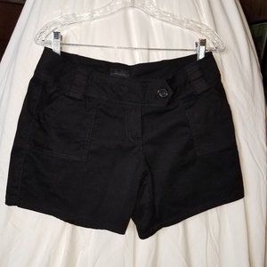 Black 98% Cotton Short Shorts with Pockets